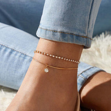 Cubic Zirconia Ankle Bracelets