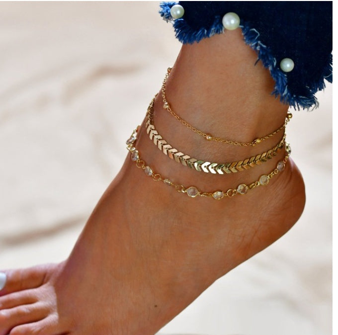 Cubic Zirconia Ankle Bracelets