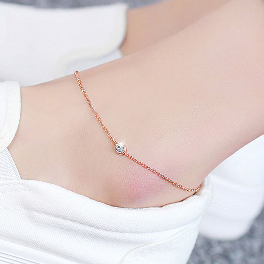 Simple Stainless Steel Chain Anklets